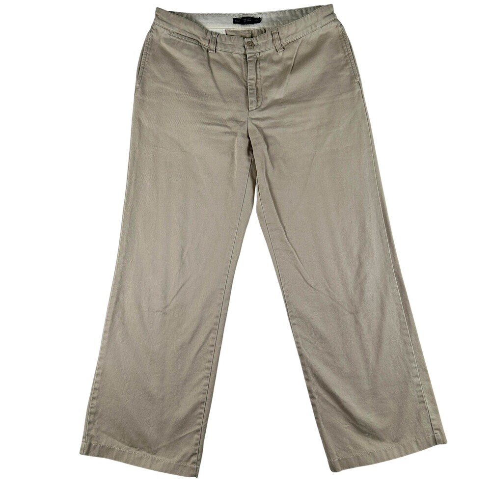 Ralph Lauren Pants Womens 8 Beige Classic Chino Straight Leg Cotton Twill Casual
